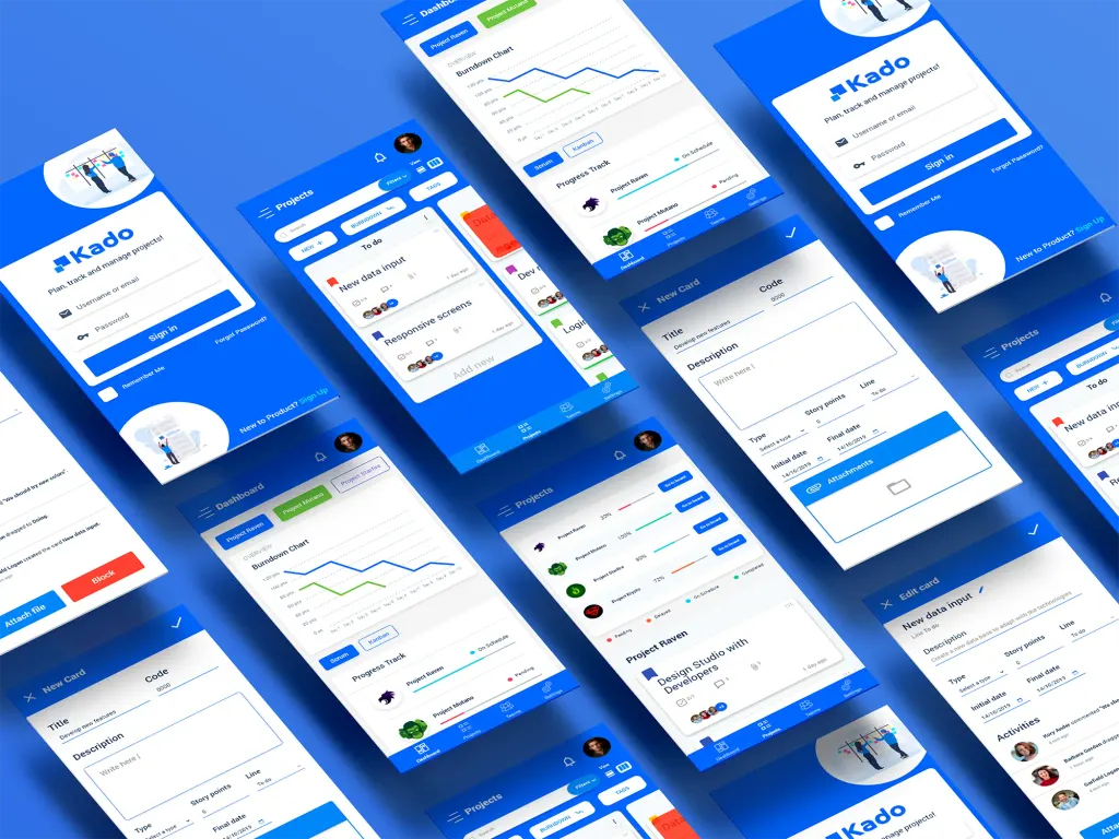 Kado app concept: mobile interface