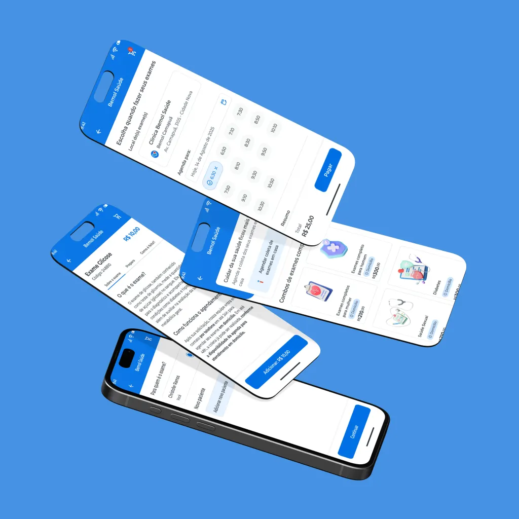 Bemol Saúde screens: appointment confirmation and details