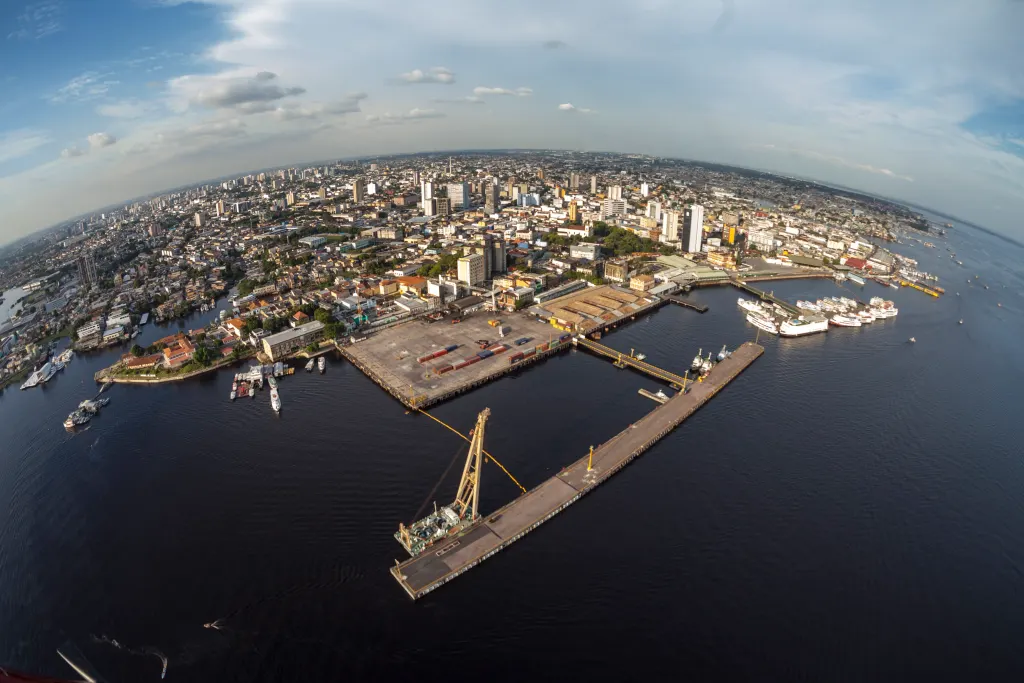 The Port of Manaus, where boats depart to river communities