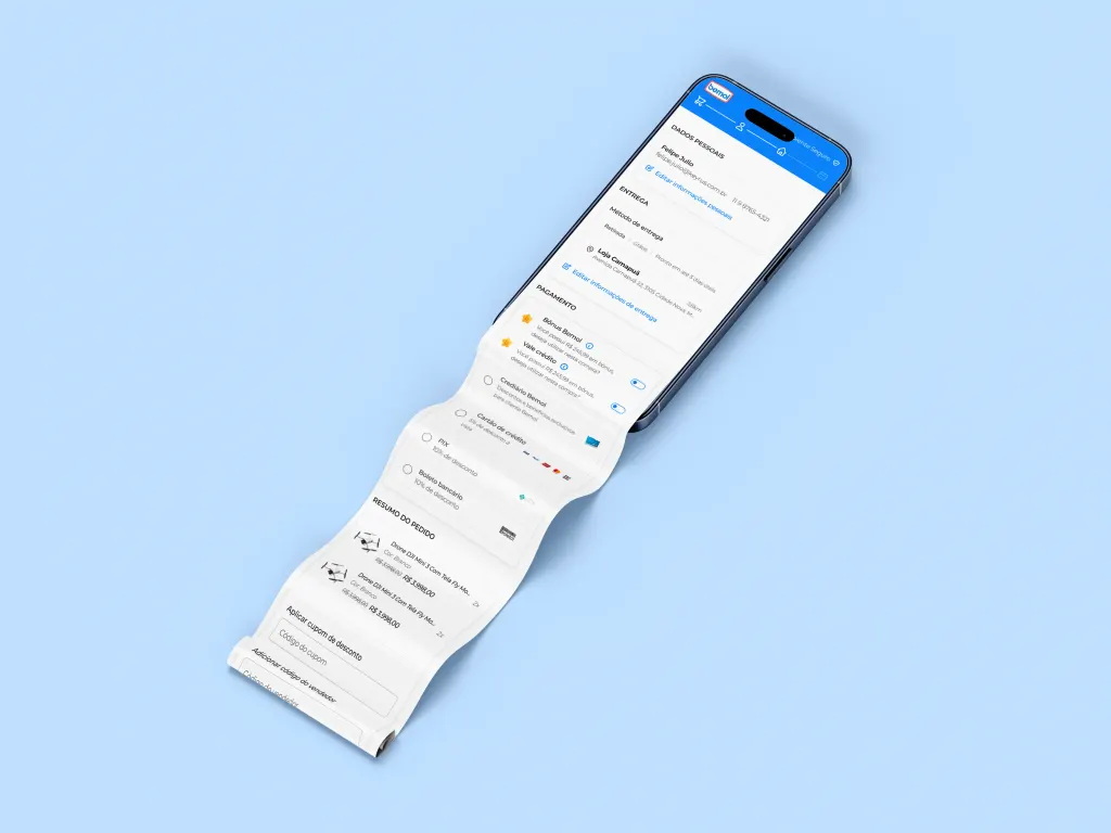 Old checkout as a single long webview scroll
