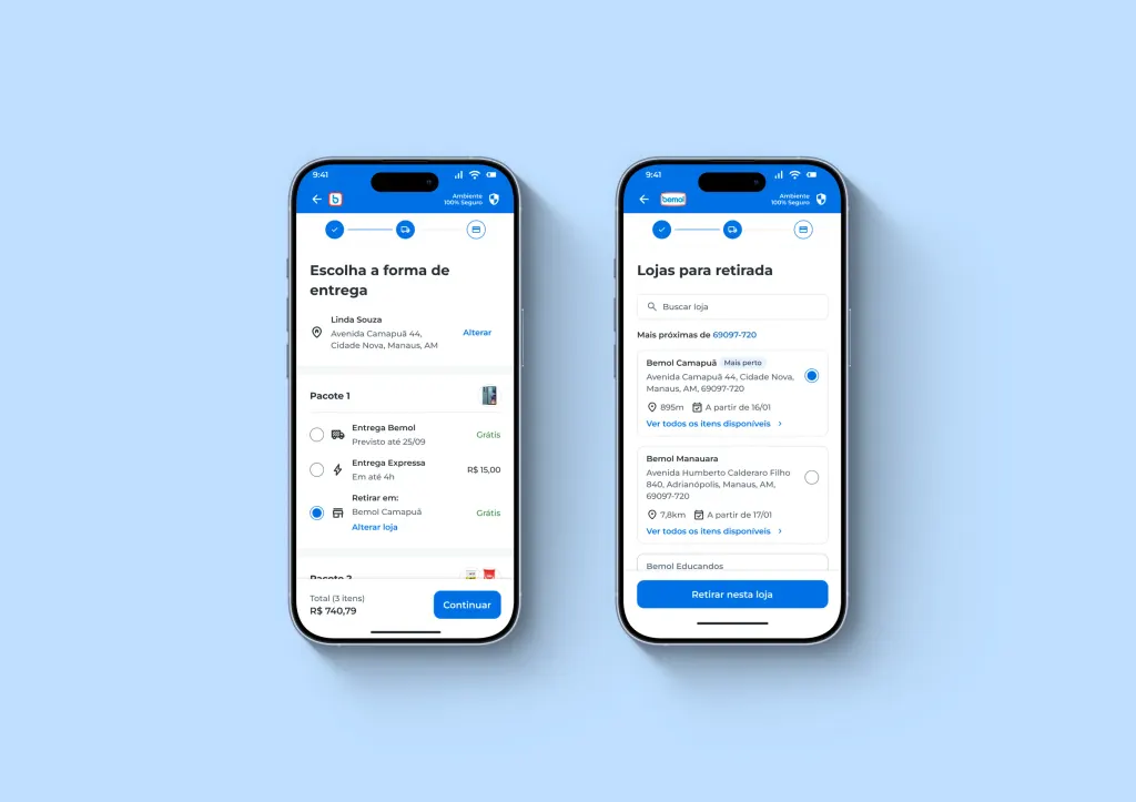 Store selection for pickup within the checkout flow